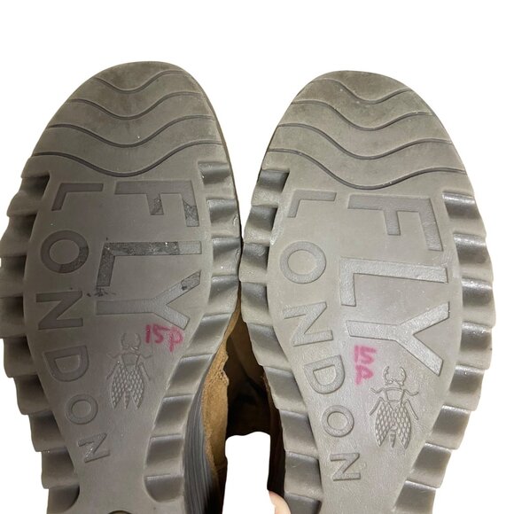 Fly London Yulo Suede Leather Platform Knee Boots Sz 39 (EU) Brown Tan Tall - Picture 9 of 11